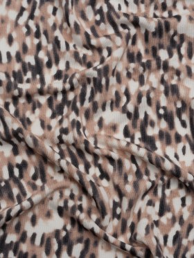 Stretch Modal Jersey Print – Taupe, Black and White Blurred Animal Spots – Deadstock Stretch Modal Jersey Print – Taupe, Black and White Blurred Animal Spots – Deadstock