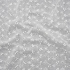 Embroidered Eyelet Cotton Voile – White Daisy Chains – Naomi Collection Embroidered Eyelet Cotton Voile – White Daisy Chains – Naomi Collection