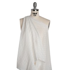 Embroidered Eyelet Cotton Voile – White Flower Lattice – Naomi Collection Embroidered Eyelet Cotton Voile – White Flower Lattice – Naomi Collection