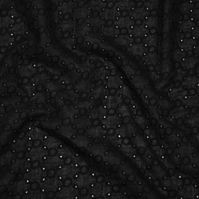 Embroidered Eyelet Cotton Voile – Black Rings and Lattices – Naomi Collection Embroidered Eyelet Cotton Voile – Black Rings and Lattices – Naomi Collection