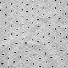 Embroidered Eyelet Cotton Voile – White Ovals in Diamonds – Naomi Collection Embroidered Eyelet Cotton Voile – White Ovals in Diamonds – Naomi Collection