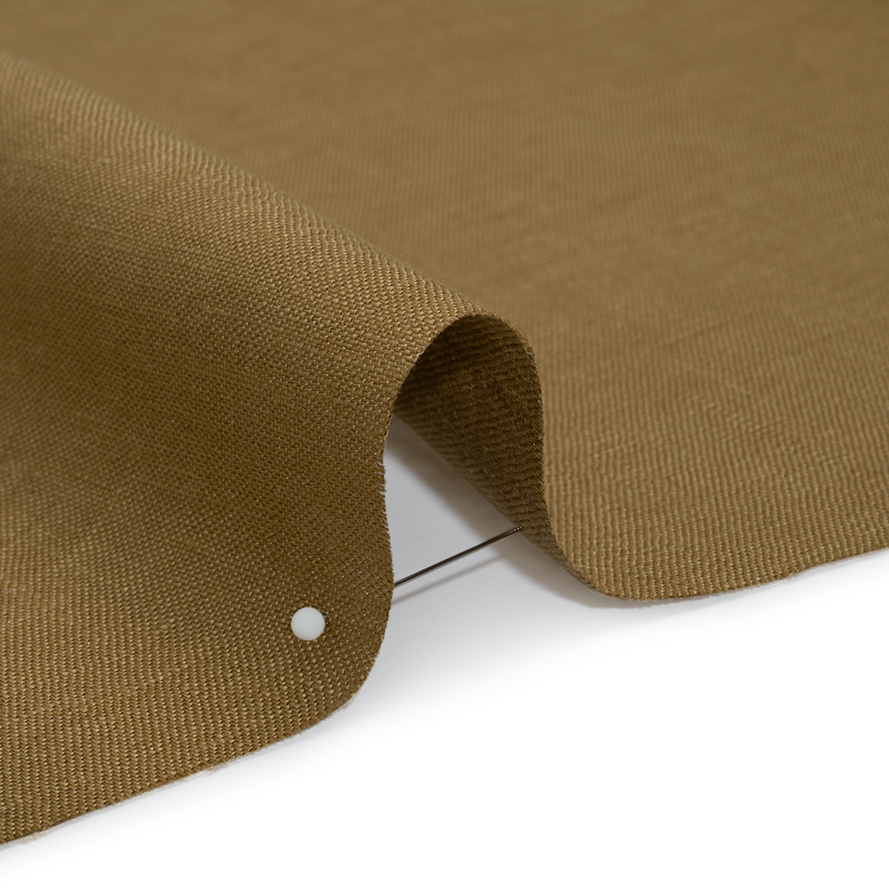 Medium Weight Linen Woven – Khaki – Designer Deadstock Medium Weight Linen Woven – Khaki – Designer Deadstock