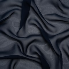 Silk Georgette – Navy Blue – Designer Deadstock Silk Georgette – Navy Blue – Designer Deadstock