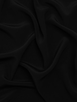 Silk Crepe de Chine – Black – Designer Deadstock Silk Crepe de Chine – Black – Designer Deadstock
