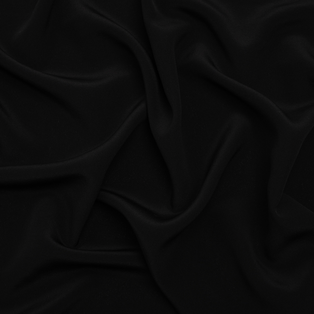 Silk Crepe de Chine – Black – Designer Deadstock Silk Crepe de Chine – Black – Designer Deadstock