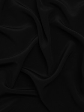 Silk Crepe de Chine – Black – Designer Deadstock Silk Crepe de Chine – Black – Designer Deadstock