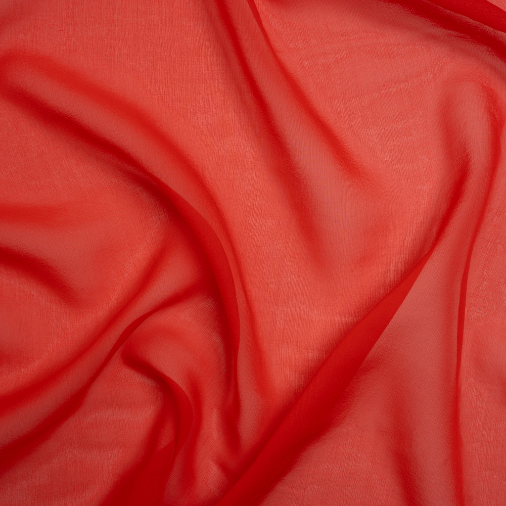 Silk Georgette – Red Orange – Designer Deadstock Silk Georgette – Red Orange – Designer Deadstock