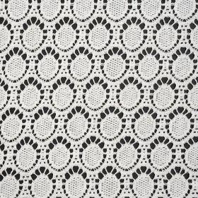 Cotton Crochet Lace – Off White Dots in Ovals – Designer Deadstock Cotton Crochet Lace – Off White Dots in Ovals – Designer Deadstock