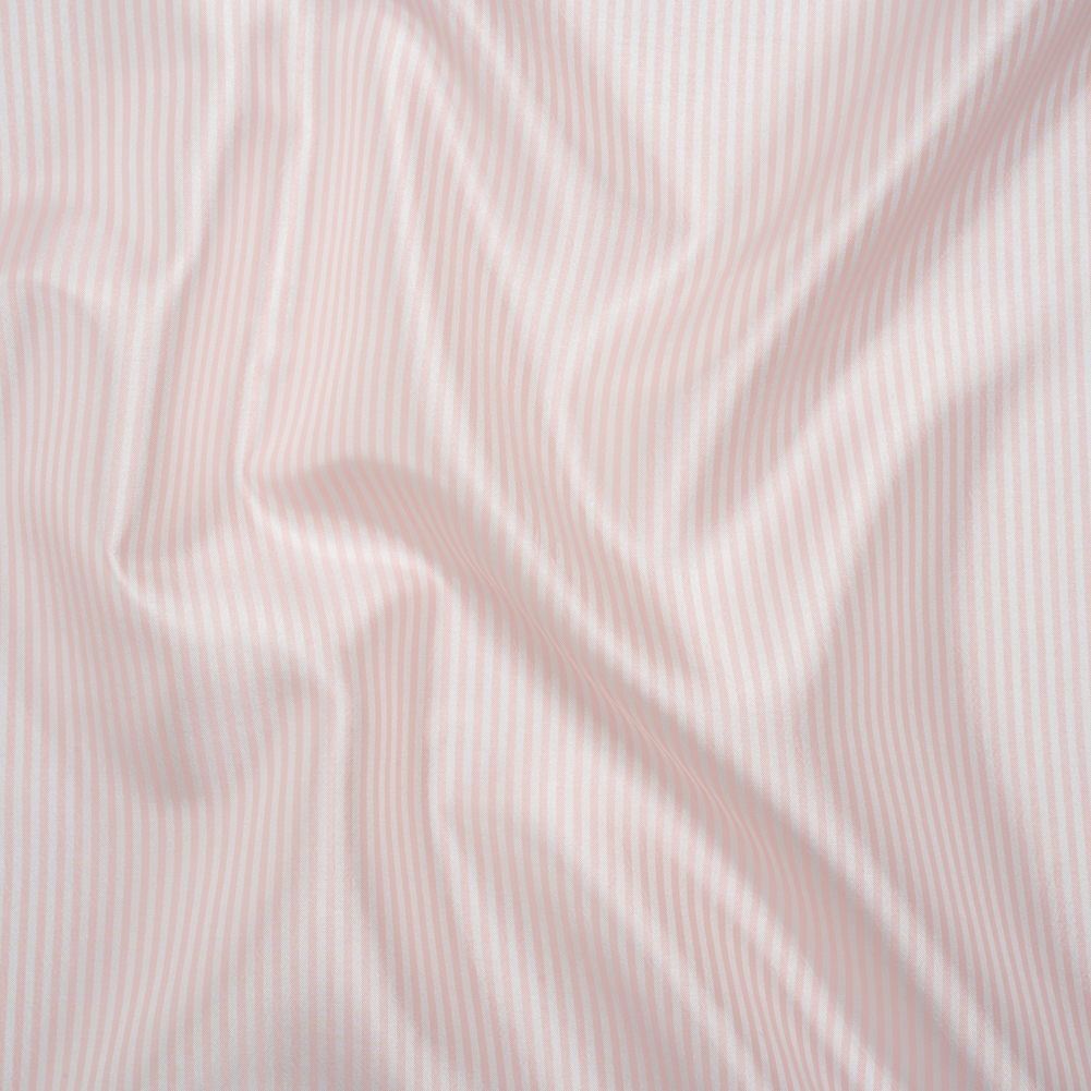 Polyester Lining – Light Pink and White Candy Stripes – Deadstock Polyester Lining – Light Pink and White Candy Stripes – Deadstock