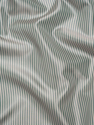 Polyester Lining – Jade Green and Beige Candy Stripes – Deadstock Polyester Lining – Jade Green and Beige Candy Stripes – Deadstock