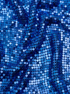 Aluminum Chainmail Fabric Panel, 3mm Tubular – Royal Blue – Joan Collection Aluminum Chainmail Fabric Panel, 3mm Tubular – Royal Blue – Joan Collection