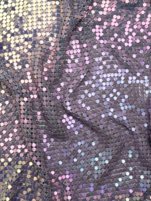 Aluminum Chainmail Fabric Panel, 3mm – Light Purple and Lime Green Oil Slick – Joan Collection Aluminum Chainmail Fabric Panel, 3mm – Light Purple and Lime Green Oil Slick – Joan Collection