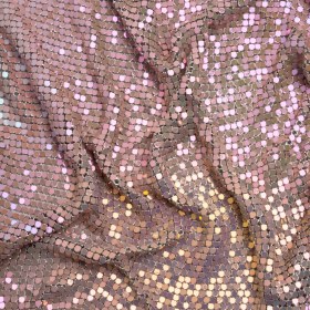 Aluminum Chainmail Fabric Panel, 3mm – Rose Pink and Beige Oil Slick – Joan Collection Aluminum Chainmail Fabric Panel, 3mm – Rose Pink and Beige Oil Slick – Joan Collection