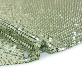 Aluminum Chainmail Fabric Panel, 3mm Tubular – Sage Green – Joan Collection Aluminum Chainmail Fabric Panel, 3mm Tubular – Sage Green – Joan Collection