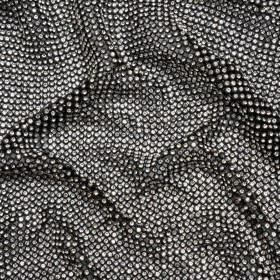 Rhinestone Aluminum Chainmail Fabric Panel, 3mm – Black and Crystal – Astraia Collection Rhinestone Aluminum Chainmail Fabric Panel, 3mm – Black and Crystal – Astraia Collection