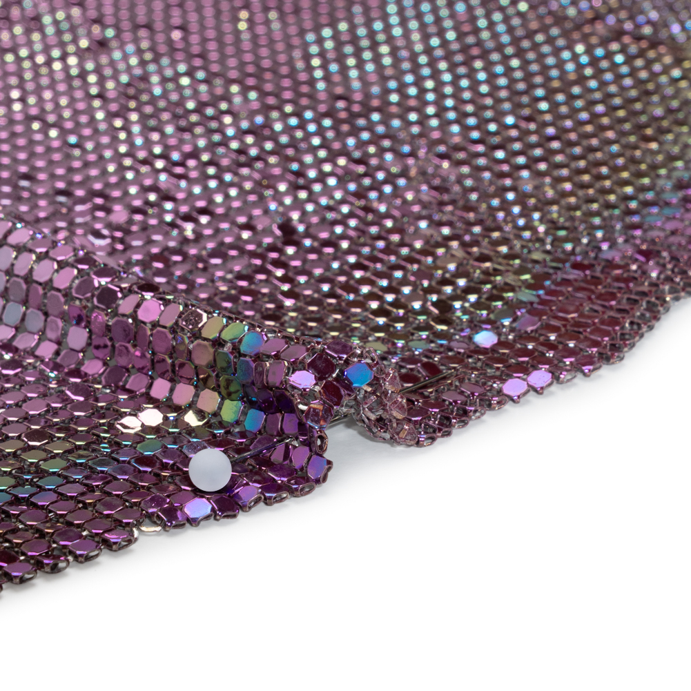 Aluminum Chainmail Fabric Panel, 3mm – Bright Pink and Green Oil Slick – Joan Collection Aluminum Chainmail Fabric Panel, 3mm – Bright Pink and Green Oil Slick – Joan Collection