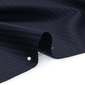 Super 150 Wool Suiting Made in Italy – Blue and White Pinstripes – Deadstock Super 150 Wool Suiting Made in Italy – Blue and White Pinstripes – Deadstock