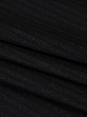 Super 130 Wool Suiting Made in Italy – Black and Charcoal Ticking Stripes – Deadstock Super 130 Wool Suiting Made in Italy – Black and Charcoal Ticking Stripes – Deadstock