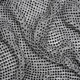 Rhinestone Aluminum Chainmail Fabric Panel, 4mm – Silver and Jet Black- Astraia Collection Rhinestone Aluminum Chainmail Fabric Panel, 4mm – Silver and Jet Black- Astraia Collection
