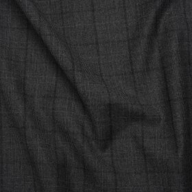 Super 130 Wool Suiting Made in Italy – Black and Gray Glen Plaid – Deadstock Super 130 Wool Suiting Made in Italy – Black and Gray Glen Plaid – Deadstock