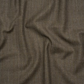 Super 130 Wool Twill Suiting Made in Italy – Beige and Brown Plaid – Deadstock Super 130 Wool Twill Suiting Made in Italy – Beige and Brown Plaid – Deadstock