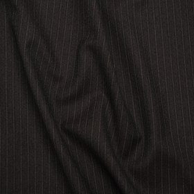 Super 130 Wool Twill Suiting Made in Italy – Brown and Gray Stripes – Deadstock Super 130 Wool Twill Suiting Made in Italy – Brown and Gray Stripes – Deadstock