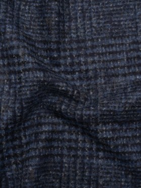 Alpaca and Wool Blend Felted Coating Made in Italy – Blue and Gray Tweedy Plaid – Deadstock Alpaca and Wool Blend Felted Coating Made in Italy – Blue and Gray Tweedy Plaid – Deadstock