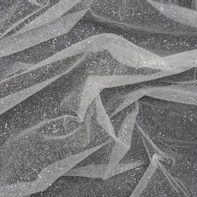 Glitter Tulle 5-yard Bundle – Silver on White Glitter Tulle 5-yard Bundle – Silver on White