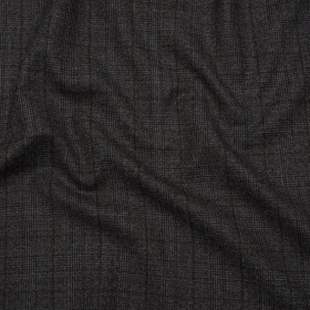 Super 130 Wool Suiting Made in Italy – Black, Gray and Brown Plaid – Deadstock Super 130 Wool Suiting Made in Italy – Black, Gray and Brown Plaid – Deadstock