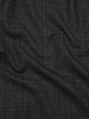 Super 130 Wool Suiting Made in Italy – Black, Gray and Brown Plaid – Deadstock Super 130 Wool Suiting Made in Italy – Black, Gray and Brown Plaid – Deadstock