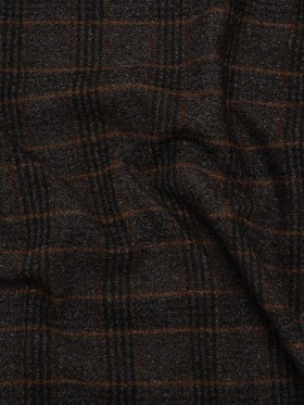 Wool and Silk Tweedy Lightweight Coating Made in Italy – Black, Gray and Burnt Orange Plaid – Deadstock Wool and Silk Tweedy Lightweight Coating Made in Italy – Black, Gray and Burnt Orange Plaid – Deadstock