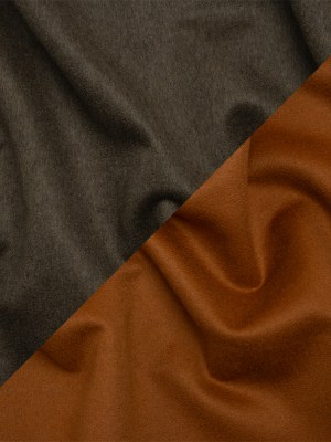 Cashmere Double Cloth Coating Made in Italy – Brown Olive and Adobe Brown – Deadstock Cashmere Double Cloth Coating Made in Italy – Brown Olive and Adobe Brown – Deadstock