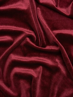 Stretch Polyester Velour – Burgundy – Designer Deadstock Stretch Polyester Velour – Burgundy – Designer Deadstock