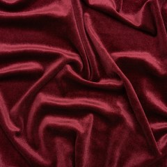 Stretch Polyester Velour – Burgundy – Designer Deadstock Stretch Polyester Velour – Burgundy – Designer Deadstock