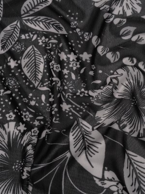 Polyester Stretch Mesh Print – Black and Ivory Floral – Designer Deadstock Polyester Stretch Mesh Print – Black and Ivory Floral – Designer Deadstock