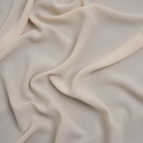 Puckered Lightweight Polyester Crepe – Light Beige – Designer Deadstock Puckered Lightweight Polyester Crepe – Light Beige – Designer Deadstock