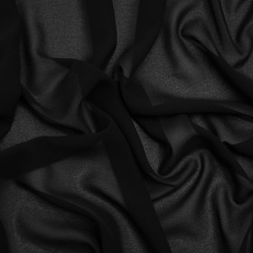 Polyester Georgette – Black – Designer Deadstock Polyester Georgette – Black – Designer Deadstock