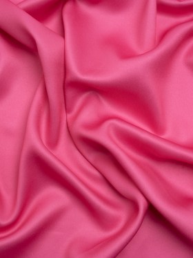 Lightweight Polyester Satin – Bright Pink – Designer Deadstock Lightweight Polyester Satin – Bright Pink – Designer Deadstock