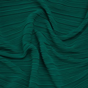 Fine Pleated Polyester Interlock Knit – Teal – Designer Deadstock Fine Pleated Polyester Interlock Knit – Teal – Designer Deadstock
