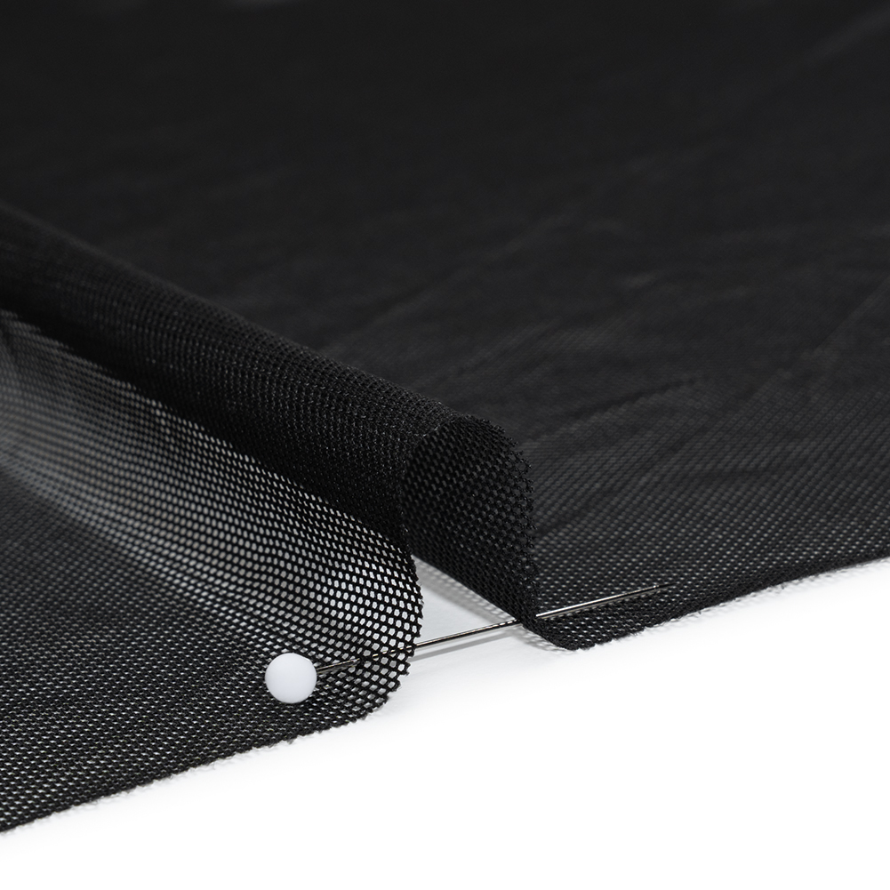 Polyester Stretch Mesh - Black - Designer Deadstock
