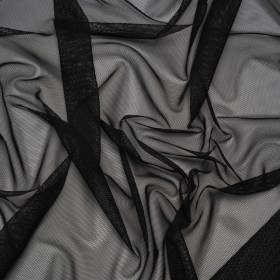 Polyester Stretch Mesh – Black – Designer Deadstock Polyester Stretch Mesh – Black – Designer Deadstock