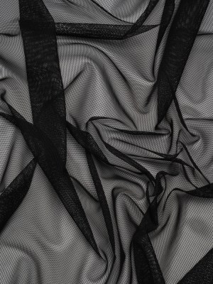 Polyester Stretch Mesh – Black – Designer Deadstock Polyester Stretch Mesh – Black – Designer Deadstock