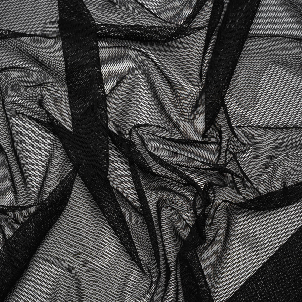Polyester Stretch Mesh – Black – Designer Deadstock Polyester Stretch Mesh – Black – Designer Deadstock