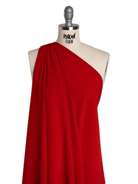 Stretch Polyester Crepe – Salsa Red – Designer Deadstock Stretch Polyester Crepe – Salsa Red – Designer Deadstock