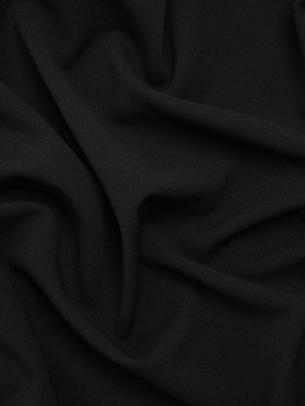 Stretch Polyester Crepe Double Knit – Warm Black – Designer Deadstock Stretch Polyester Crepe Double Knit – Warm Black – Designer Deadstock