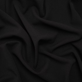 Stretch Polyester Crepe Double Knit – Warm Black – Designer Deadstock Stretch Polyester Crepe Double Knit – Warm Black – Designer Deadstock