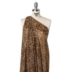 Polyester Chiffon Print – Beige, Brown and Black Leopard Spots – Designer Deadstock Polyester Chiffon Print – Beige, Brown and Black Leopard Spots – Designer Deadstock