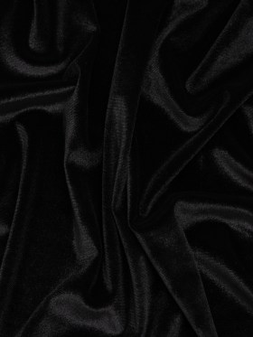 Stretch Polyester Velour – Black – Designer Deadstock Stretch Polyester Velour – Black – Designer Deadstock