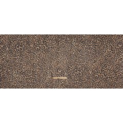 Crinkled Polyester Chiffon Print with Metallic Gold Pinstripes – Black, Brown and Beige Abstract Animal Spots – Designer Deadstock Crinkled Polyester Chiffon Print with Metallic Gold Pinstripes – Black, Brown and Beige Abstract Animal Spots – Designer Deadstock