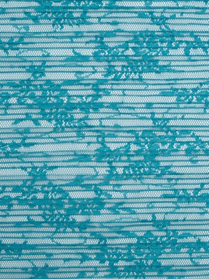 Plisse Lace – Turquoise Floral – Designer Deadstock Plisse Lace – Turquoise Floral – Designer Deadstock